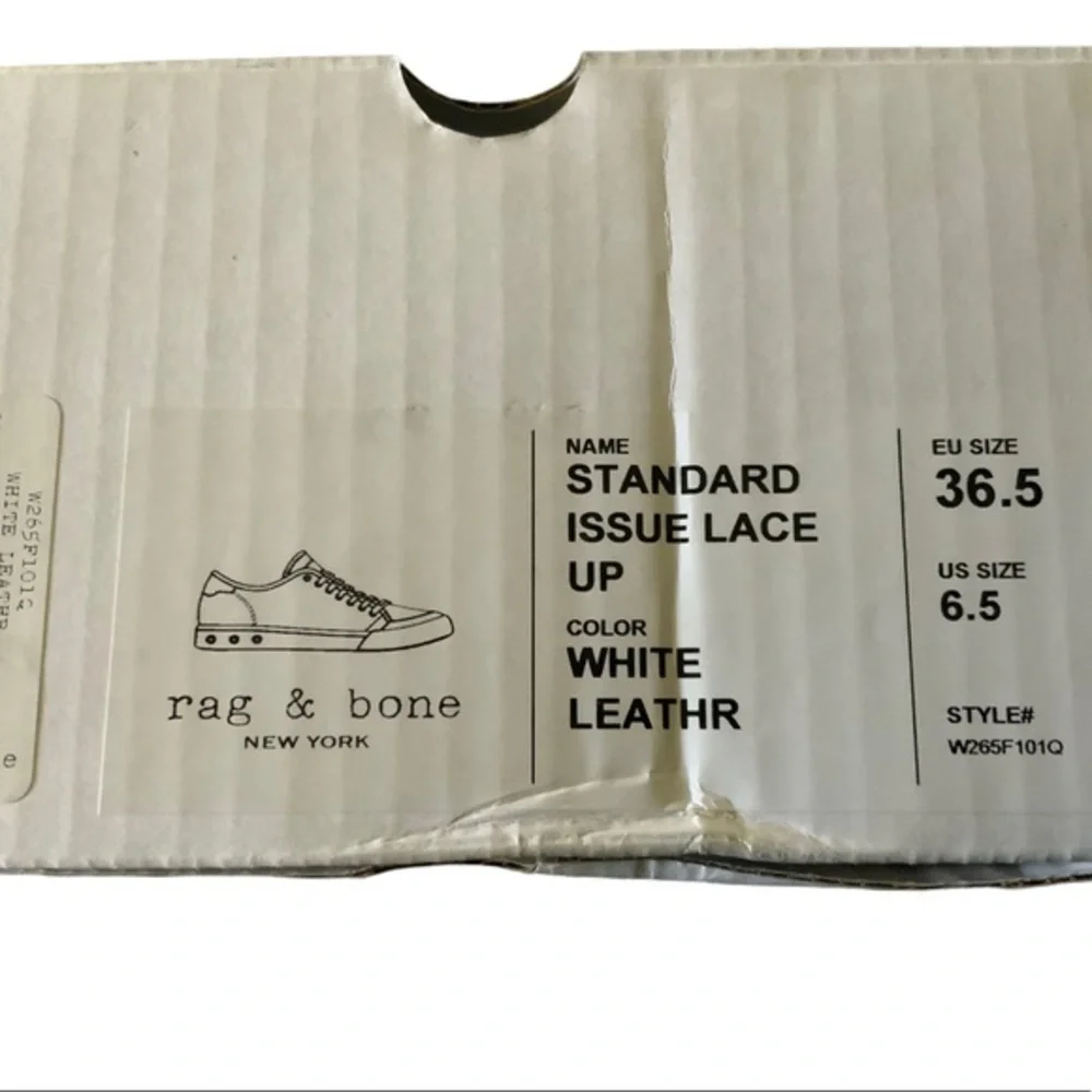 New! Rag & Bone Standard Issue Lace Up White Leather Sneaker Size 6.5 and Size 8 - Picture 7 of 11